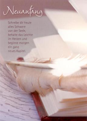 Gwbi Neuanfang Buch Mit Feder Classic Line Postkarte