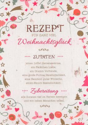 GWBI Rezept für Weihnachtsglück Weihnachtswünsche Postkarte